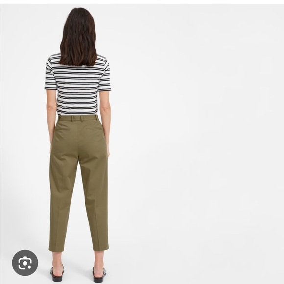 Everlane Slouchy Chino Pant in Covert Green Pleated Balloon Leg size 2 - Picture 2 of 13